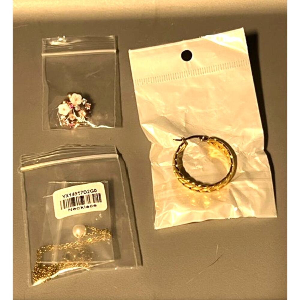 Ramla Women's Pierced Earrings Necklace Jewelry Lot of 3 NEW